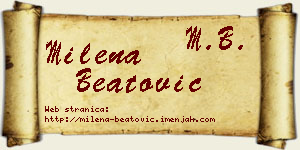 Milena Beatović vizit kartica